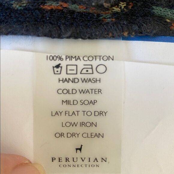 Peruvian Connection Navy Rustic Color Botanical Aztec Patterned Maxi Knit Dress - Picture 13 of 13